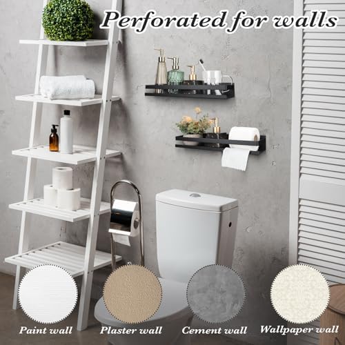 Lallisa 2 Piece Black Stainless Steel Shower Shelf Organizer