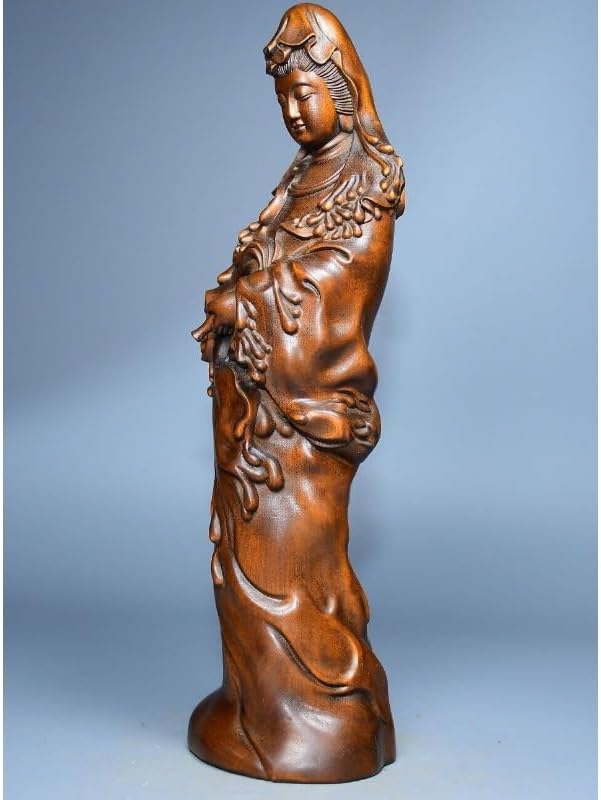 LimpaC Handcrafted Boxwood Avalokitesvara Statue