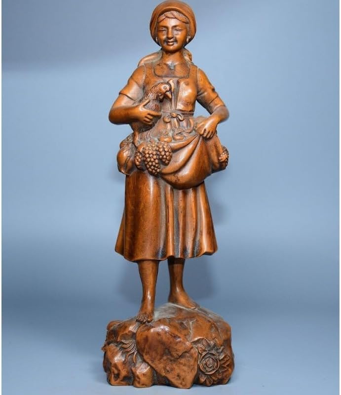 LimpaC Collection Boxwood Meditating Woman Statue