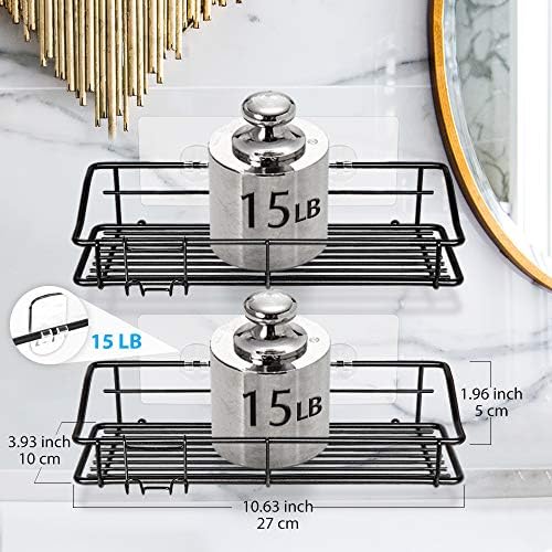 Nieifi Shower Caddy Shelf with Hooks 2 Pack
