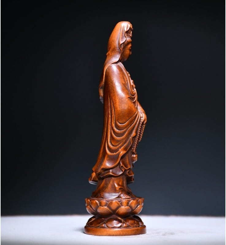 LimpaC Handmade Boxwood Guanyin Statue