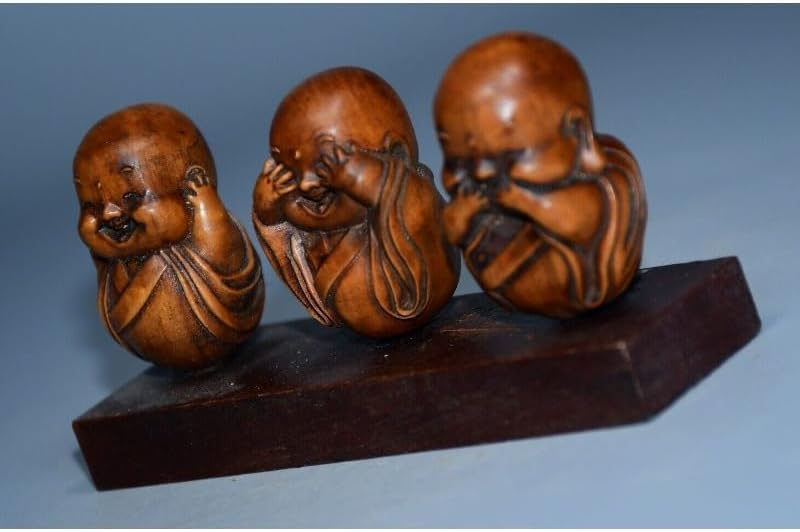 LimpaC Mini Boxwood Buddha Statues Set