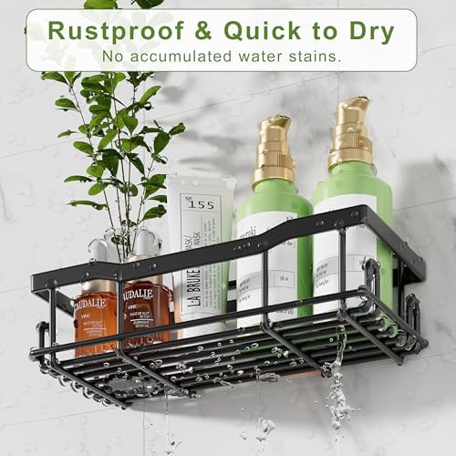 JIANDOS 9 Piece Shower Caddy Set with Hooks and Adhesives