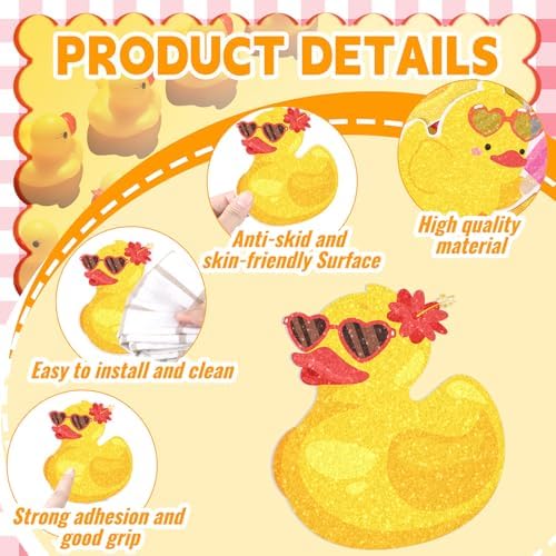 Yaomiao 24 Pcs Duck Non Slip Bathtub Stickers
