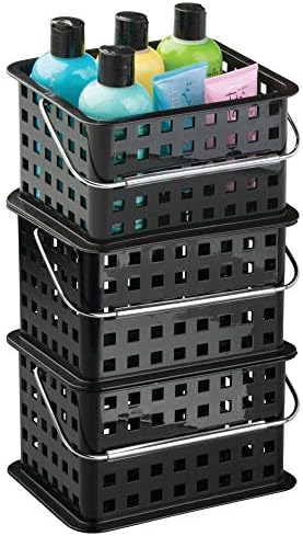 iDesign Spa Plastic Storage Shower Basket - Black