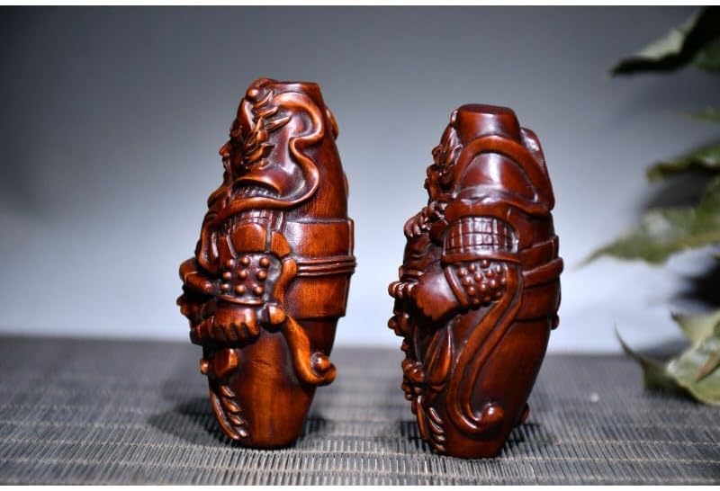 Handmade Boxwood Guan Gong Yu Warrior God Statues Collection