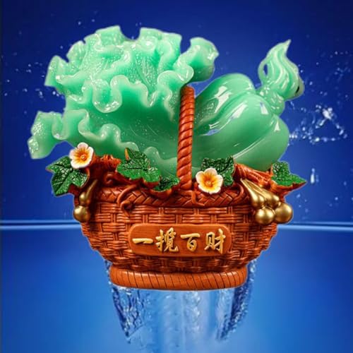 Luxurious Blue Ice Jade Style Wealth Statues for Home and Office