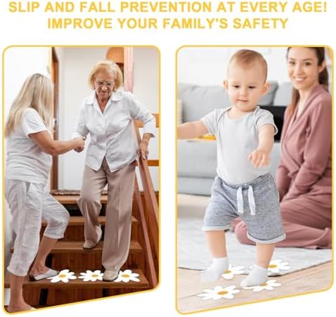 24Pcs White Daisy Non Slip Bathtub Sticker with Scraper 1