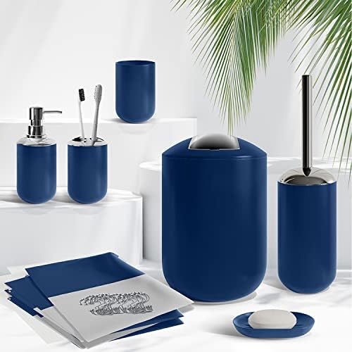 Clara Clark Navy Blue Bathroom Accessory Set 20PC