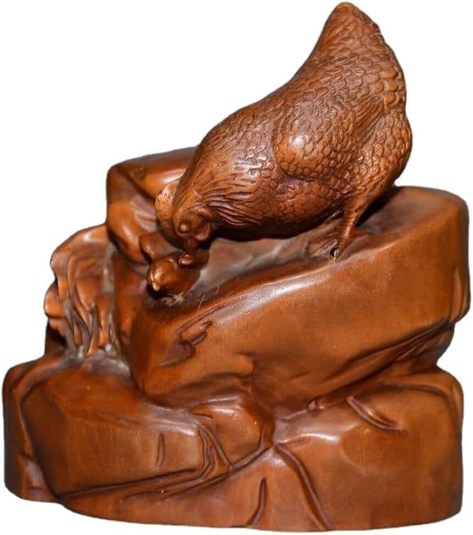 Handcrafted Boxwood Rooster Statue Decor