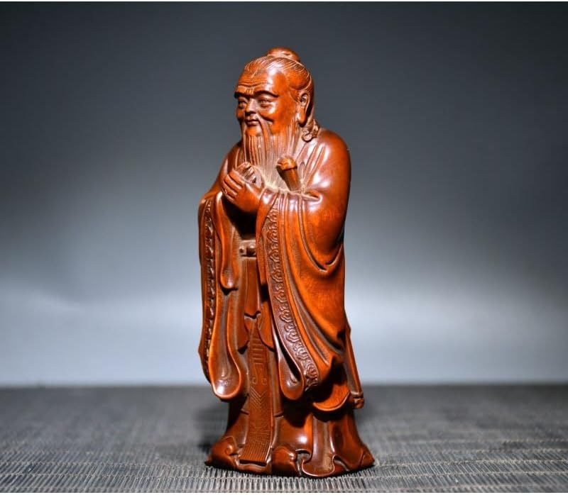 Handcrafted Boxwood Confucius Statue for Home Decor 1