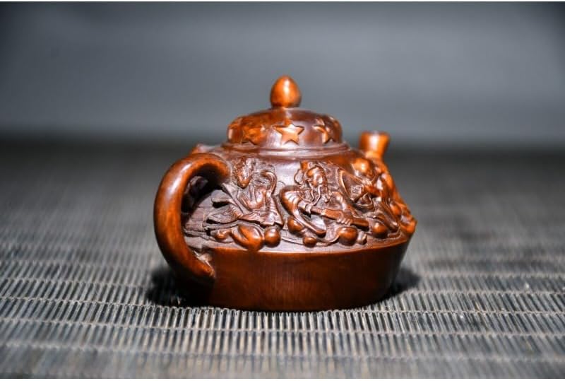 LimpaC Collection Boxwood Eight Immortal God Teapot Statue