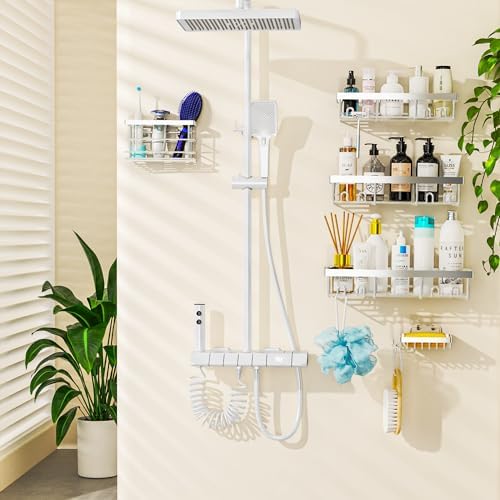 Moforoco 5-Pack Adhesive Shower Caddy Organizer 1