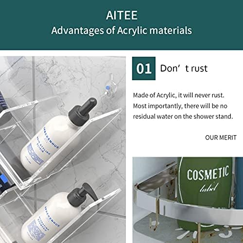 AITEE Clear Acrylic Shower Caddy Organizer Shelf