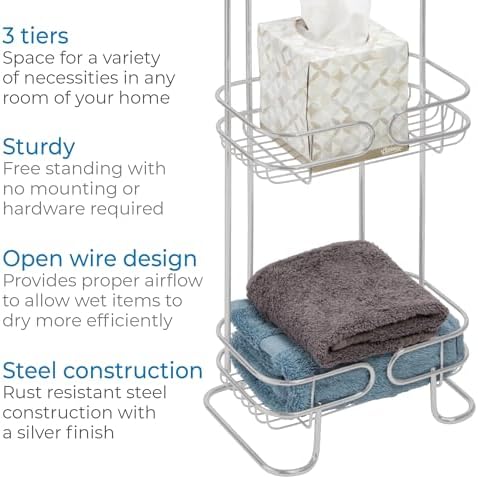 InterDesign iDesign Neo Bathroom Standing Shelves Silver