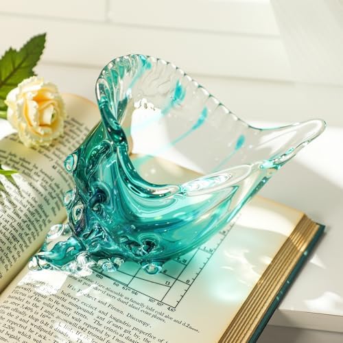 QFkris Hand-Blown Glass Conch Figurines
