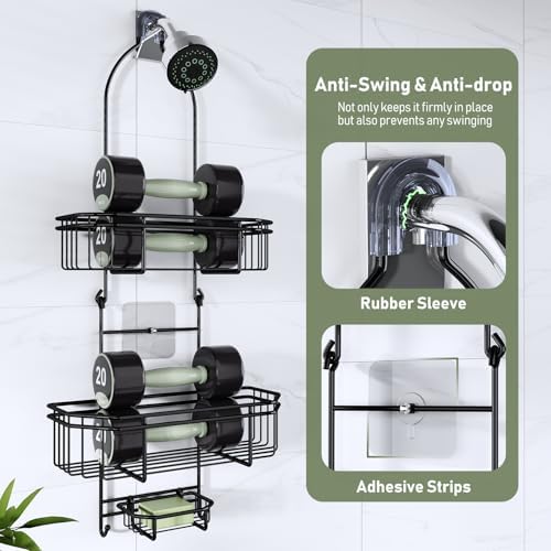 WXCGX Hanging Shower Caddy with 2 Baskets and Hooks