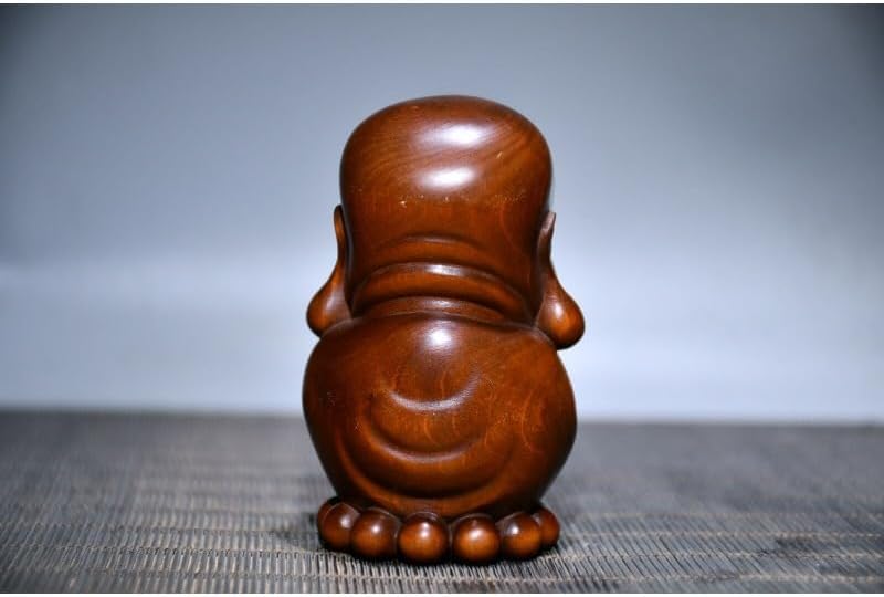 Handcrafted Boxwood Buddhist Monk Statue Decor