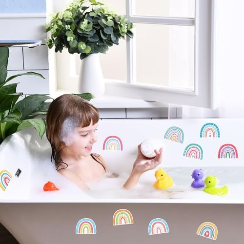Whaline 20Pcs Boho Rainbow Non Slip Bath Stickers