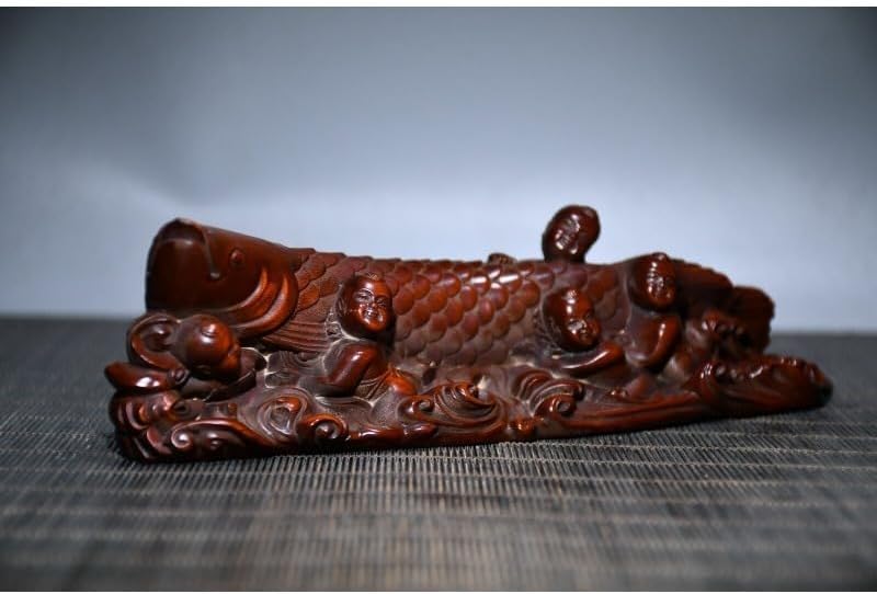 Handcrafted Boxwood Bamboo Meditating Statue