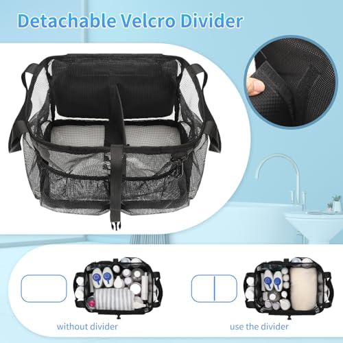 CUBETASTIC Portable Shower Caddy with 4 Side Pockets