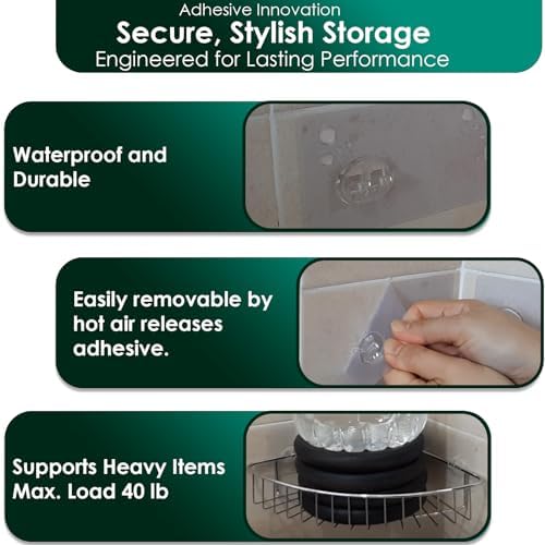 Jovware Shower Caddy Adhesive Replacement 4 Pack