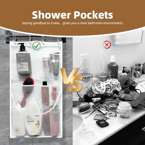 EMLTHORY 2PCS Mesh Shower Organizer with Pockets