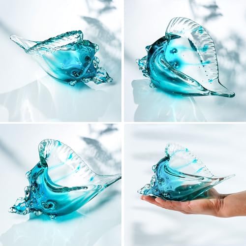 QFkris Hand-Blown Glass Conch Figurines