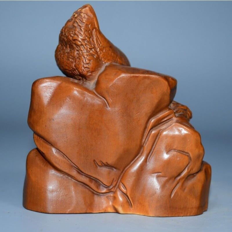 Handcrafted Boxwood Rooster Statue Decor