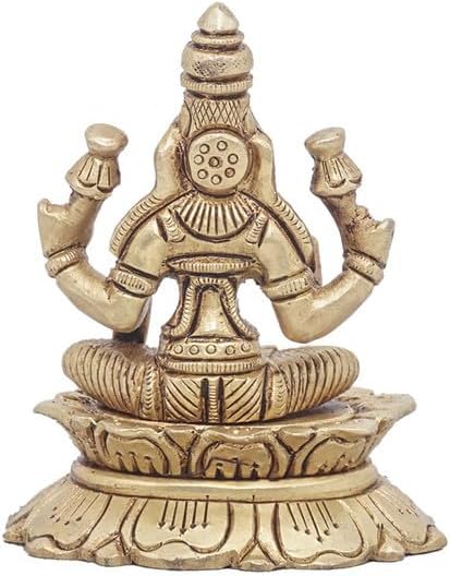 Statuestudio Goddess Lakshmi Brass Statue 3 Inch
