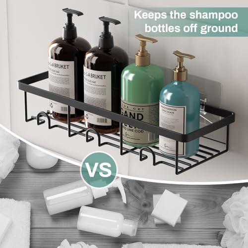 Oasiteege 2 Pack Black Shower Shelves Organizer