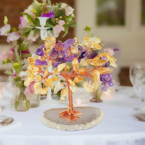 Amethyst Copper Wire Tree Sculpture Home Decor