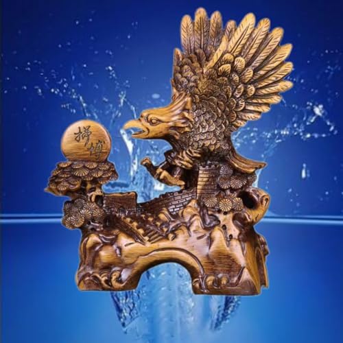 Large Feng Shui Resin Wealth Eagle Sculpture 22x12x25CM