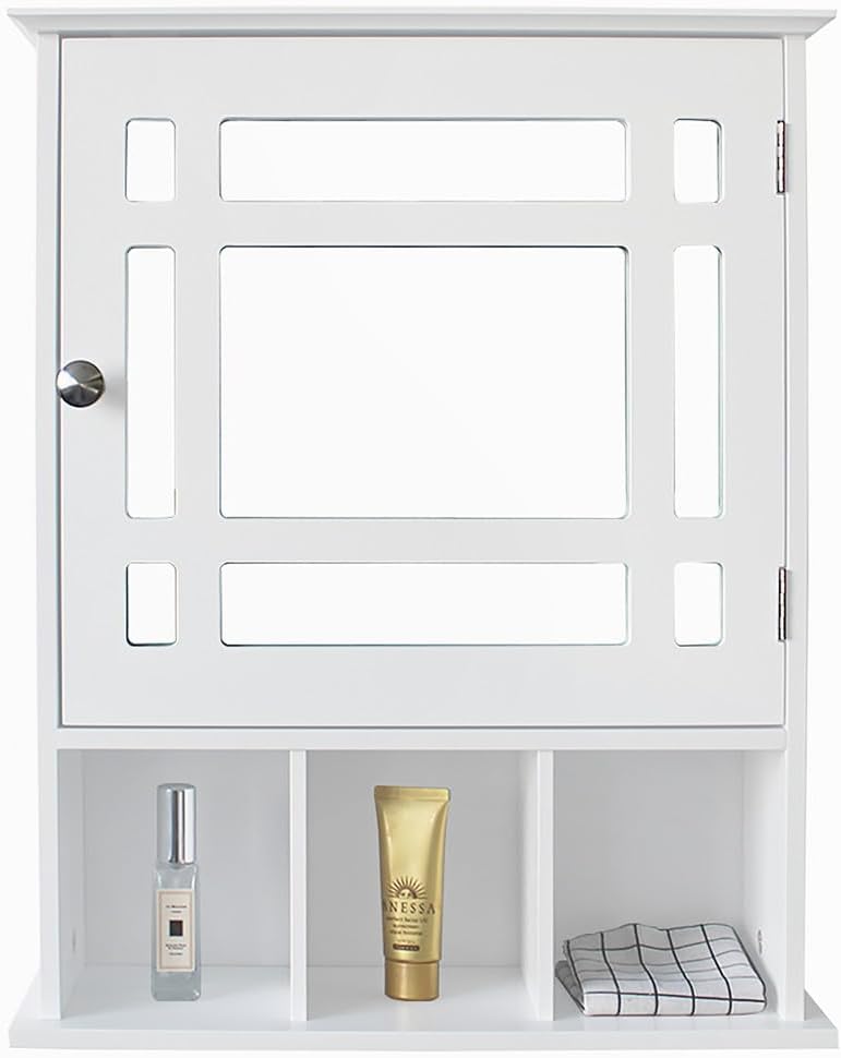 Be Current Mirrored Medicine Cabinet with Adjustable Shelves
