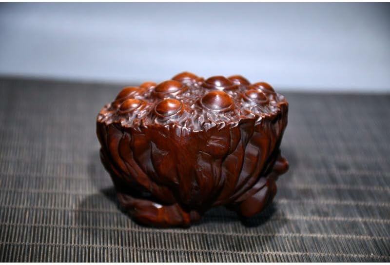 Handcrafted Boxwood Lucky Lotus Root Statue
