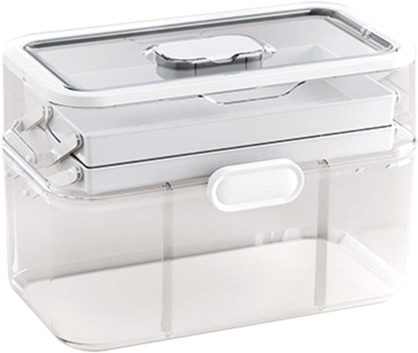 3-Tier Medicine Storage Box with Handle and Detachable Top