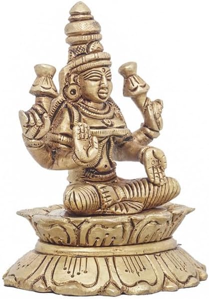 Statuestudio Goddess Lakshmi Brass Statue 3 Inch