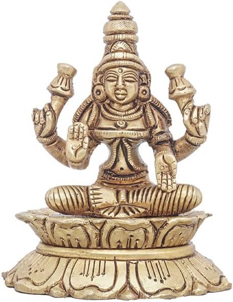 Statuestudio Goddess Lakshmi Brass Statue 3 Inch