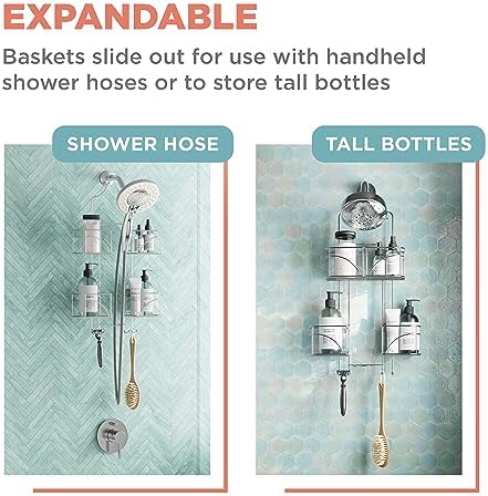 Zenna Home Chrome Expandable Over-The-Shower Caddy