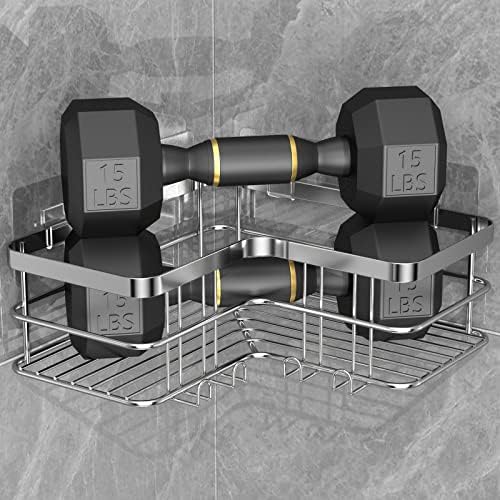 Yazoni Shower Caddy 2-Pack Corner Shelf Silver