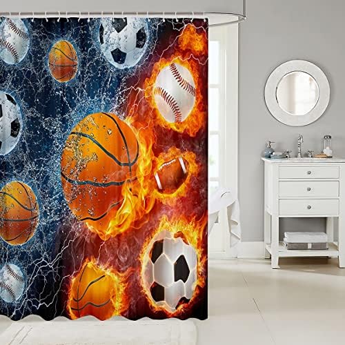 Erosebridal Sports Shower Curtain Set 72x72