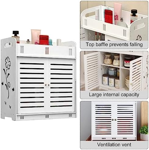 Kripyery Hollow Out Flower Pattern Medicine Cabinet