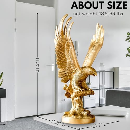 YouFine Bronze Golden Eagle Sculpture 315 High 1