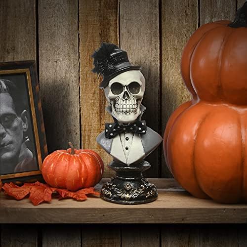 Male Skeleton Bust Halloween Decor 10 Inches