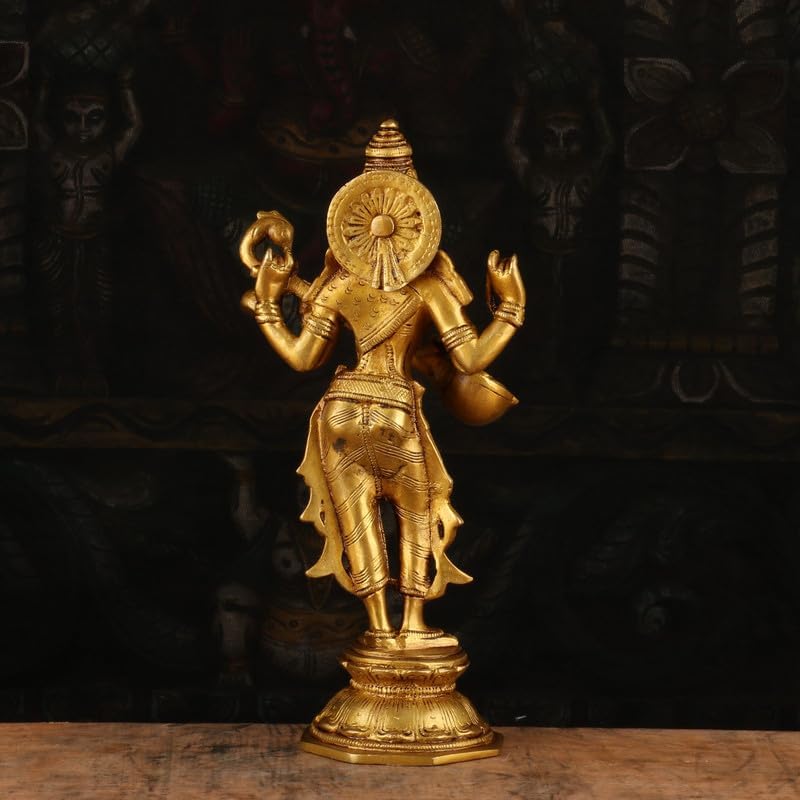 Statuestudio Brass Saraswati Statue - 10 Inch