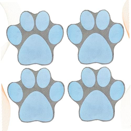 Ciieeo 4pcs Cartoon Dog Footprint Bath Decals