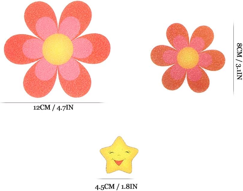 Glomora 13pcs Waterproof Non Slip Flower Stickers for Bathtub
