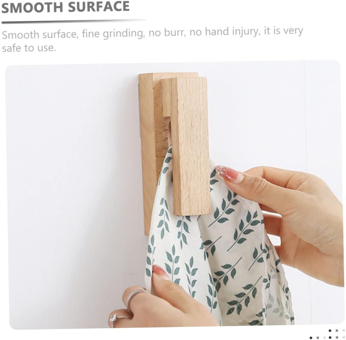 Solid Wood Bathroom Towel Rack Hook For Wall Mount