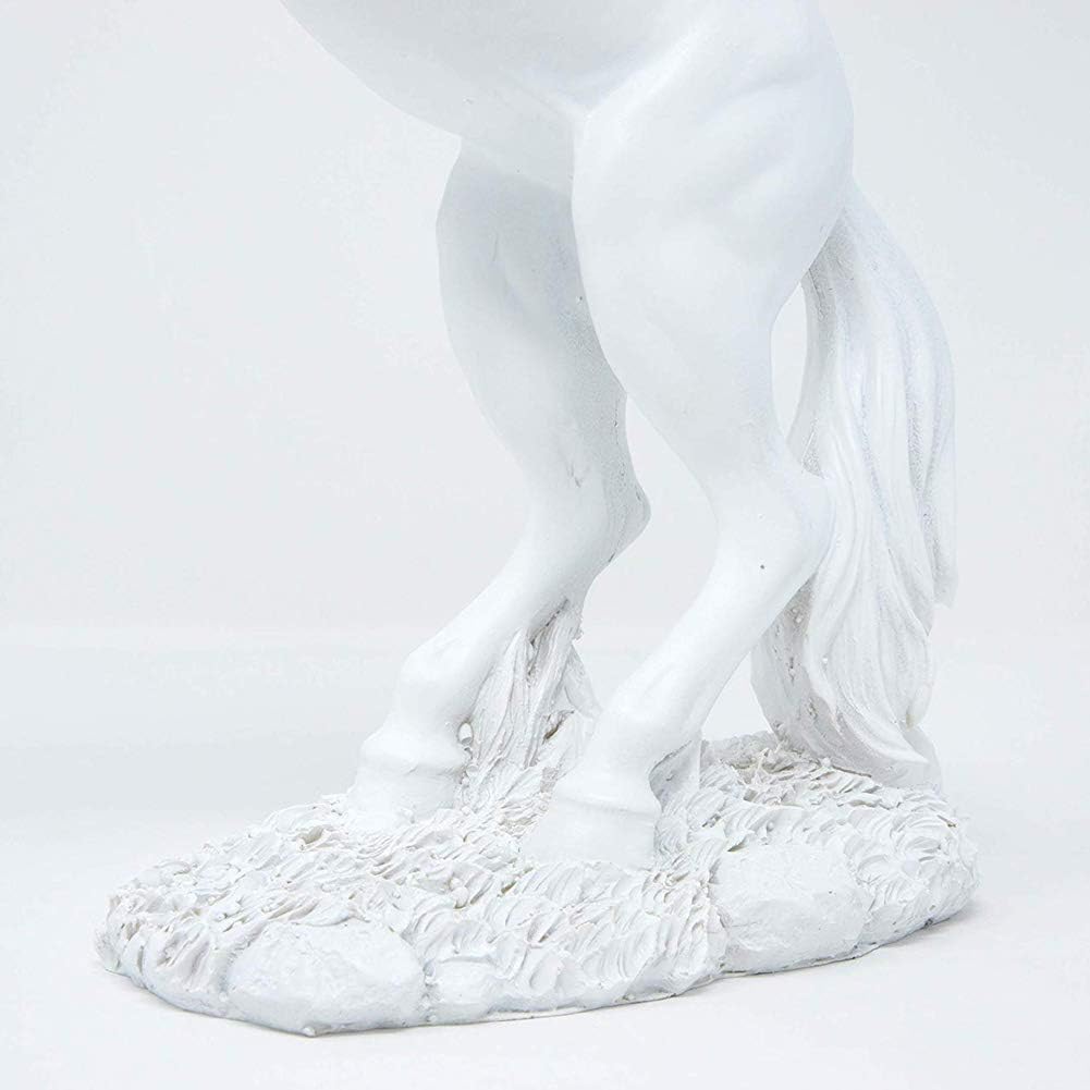 Lependor White Standing Horse Resin Statue Home Decor