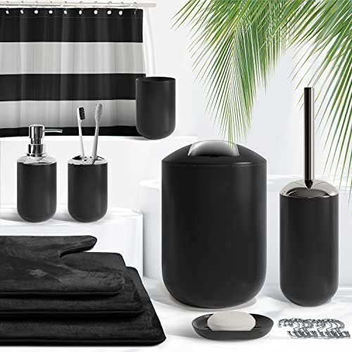 Clara Clark 23PC Matte Black Bathroom Accessory Set